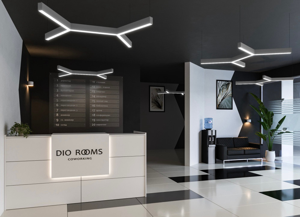 Подвесной LED светильник LP85-TRIOLA-DUO-700 100Вт (сегмент 728 мм) 5000К 9200Лм серый 1543х1311х80мм DARKLUM