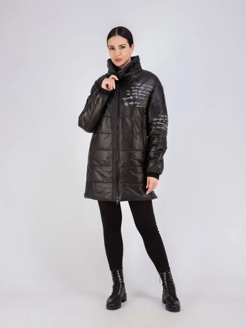 Пальто из натуральной кожи