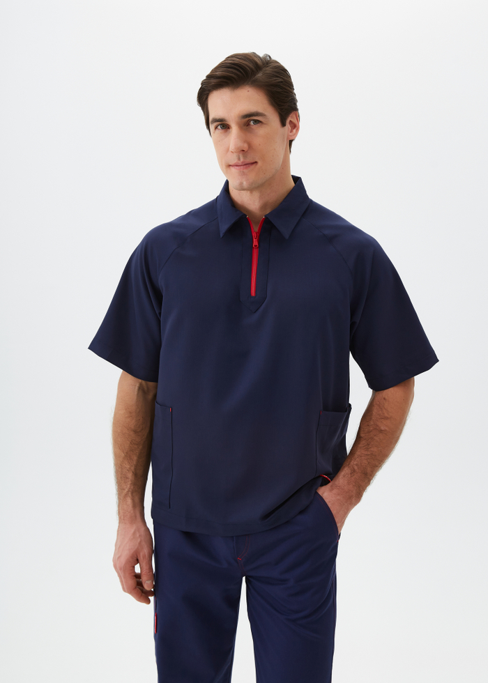 Рубашка поло медицинская мужская Смарт, нэви