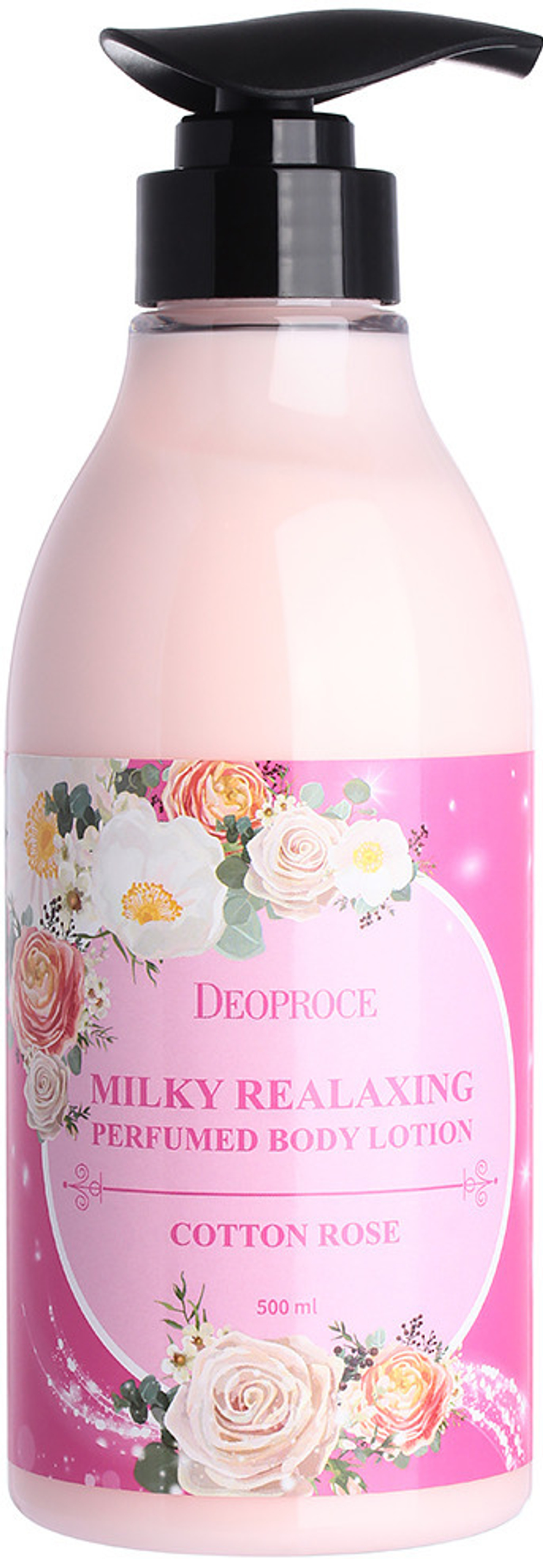 Deoproce Лосьон-молочко для тела с экстрактом розы Milky Relaxing Body Lotion Cotton Rose, 500 мл