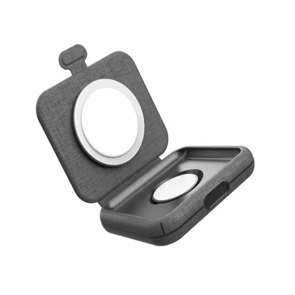 Беспроводное зарядное устройство 2 в 1 Momax Q.Mag Go 20W, складное для MagSafe + Watch, Цвет Серый