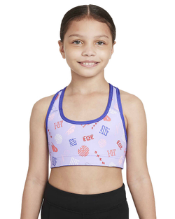 Топ для девочки теннисный Nike Dri-Fit Swoosh Rev Bra G - небесный