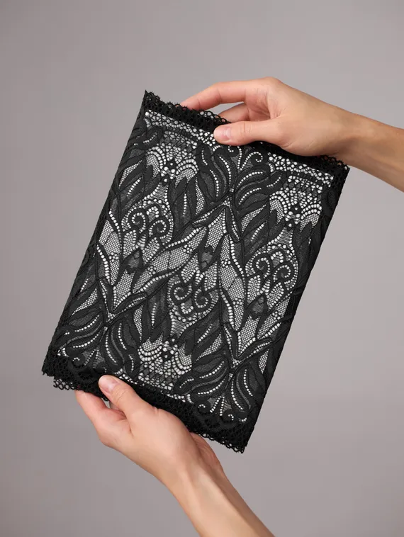 03-294 Кружево эластичное 24 см, черный 170