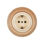 Розетка электрическая с заземляющим контактом, керамика, цвет Песочное золото B1-101-04