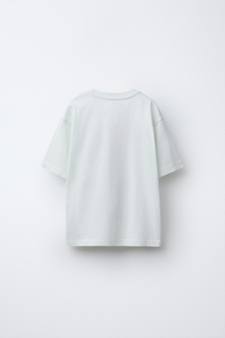 ZARA ФУТБОЛКА С ПРИНТОМ, СВЕТЛО-ЗЕЛЕНЫЙ