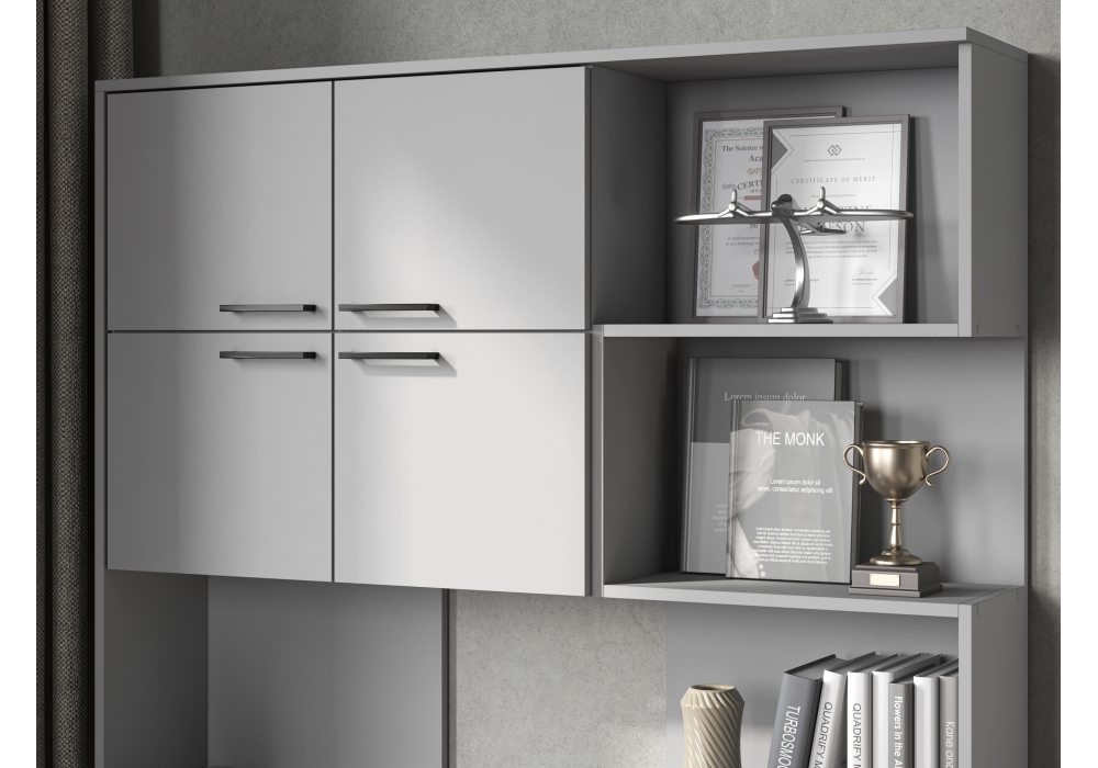 Компьютерный стол Woodville Эльброни левый шиншилла серая