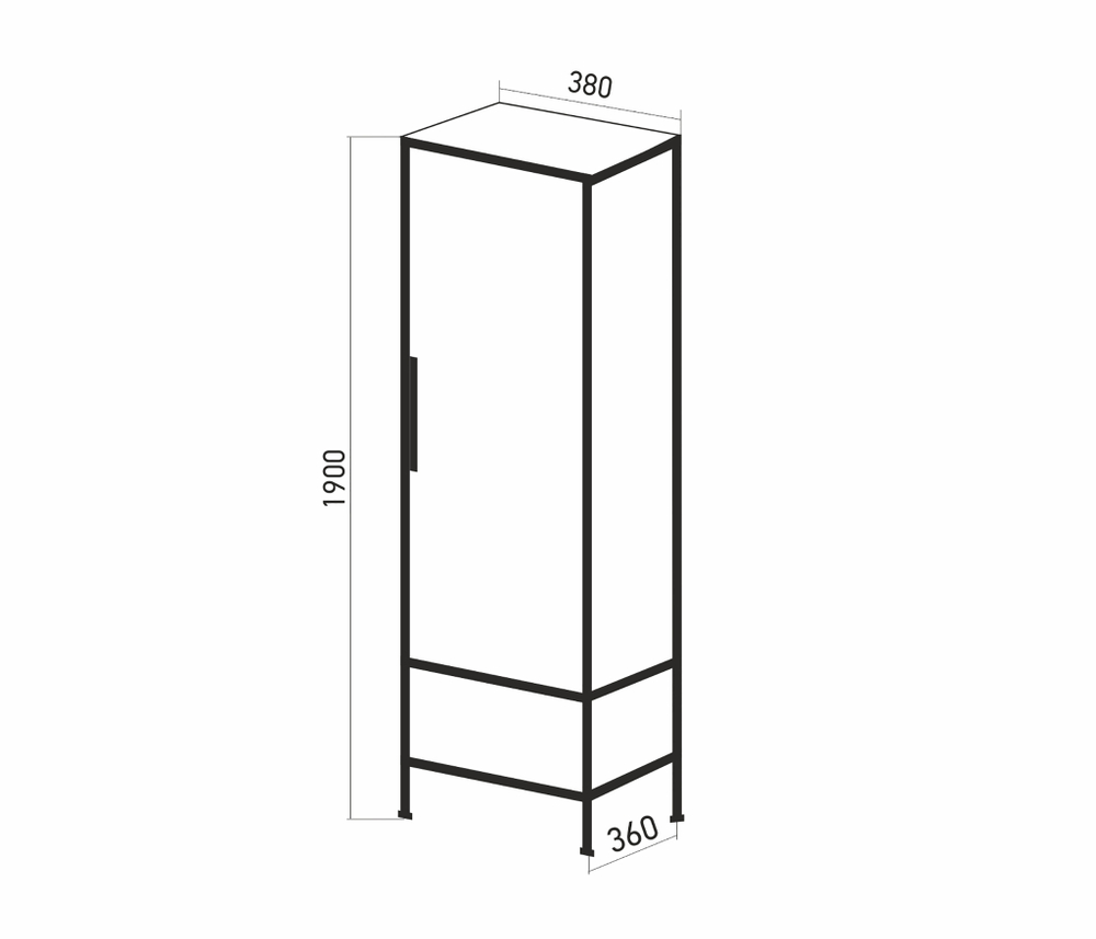 Пенал "БРУКЛИН-38" Бетон ЛОФТ (ЛДСП)