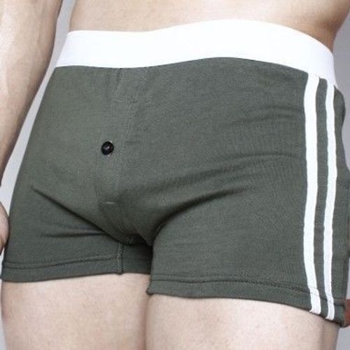 Мужские трусы домашние шорты с пуговицей Superbody Home Pants Button тёмно-злёный