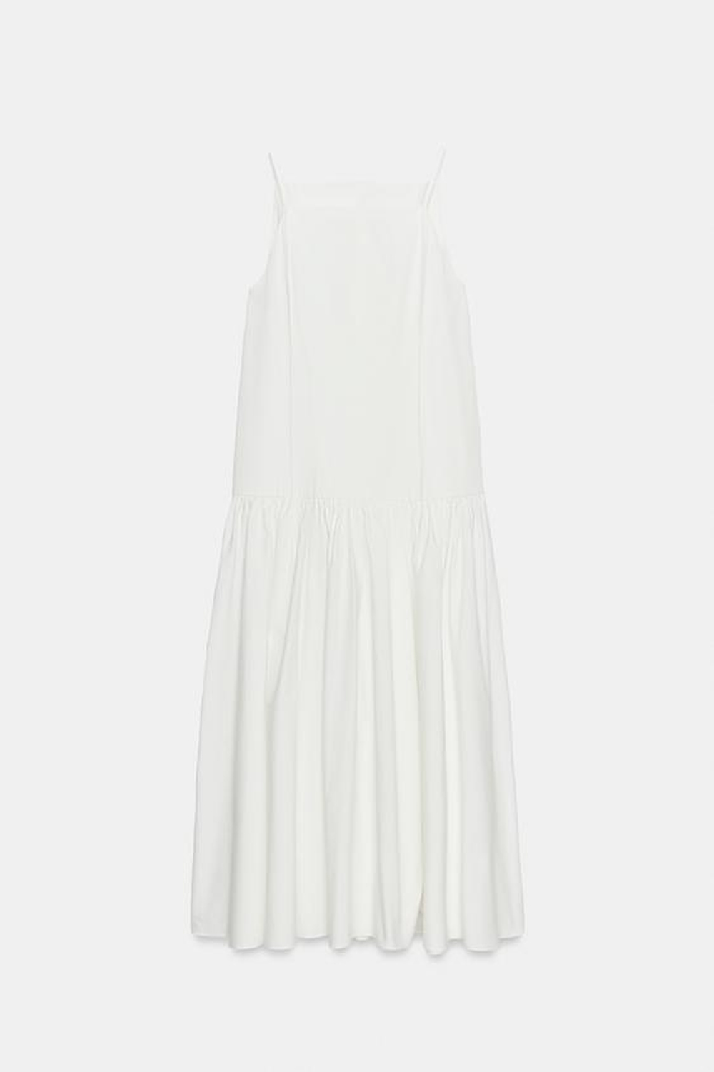 ZARA ПЛАТЬЕ СО СКЛАДКАМИ — ZW COLLECTION, БЕЛЫЙ