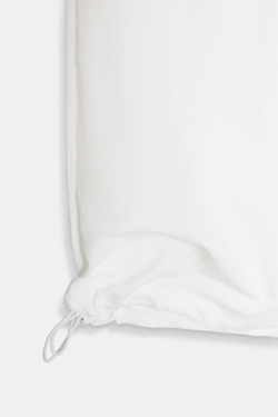 ZARA БРЮКИ ИЗ НЕЙЛОНА С НАКЛАДНЫМ ПОЯСОМ, БЕЛЫЙ