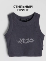 Летний кроп топ трикотажный детский