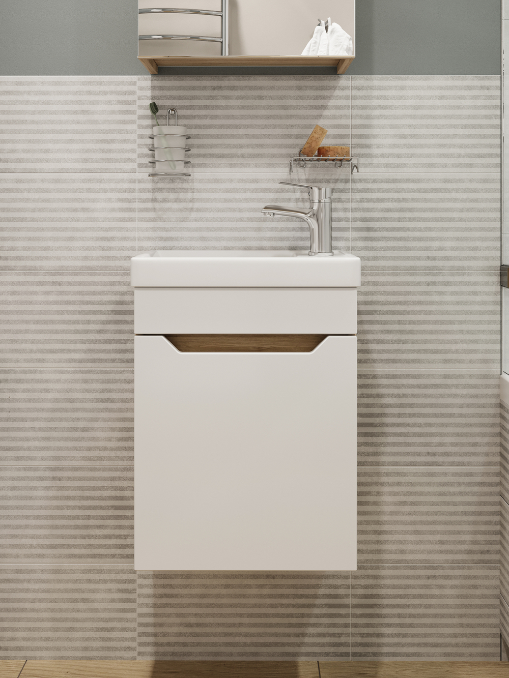 Тумба под раковину без столешницы DIWO Архангельск 40 подвесная, дуб сонома 1