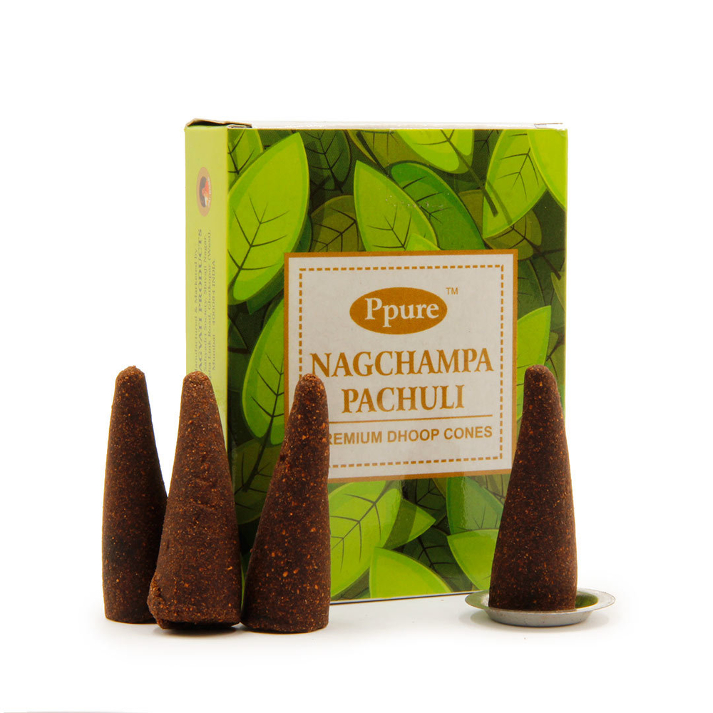 Ppure Nagchampa Patchouli Благовоние-конус Пачули, пуля (стелющиеся), 10 шт