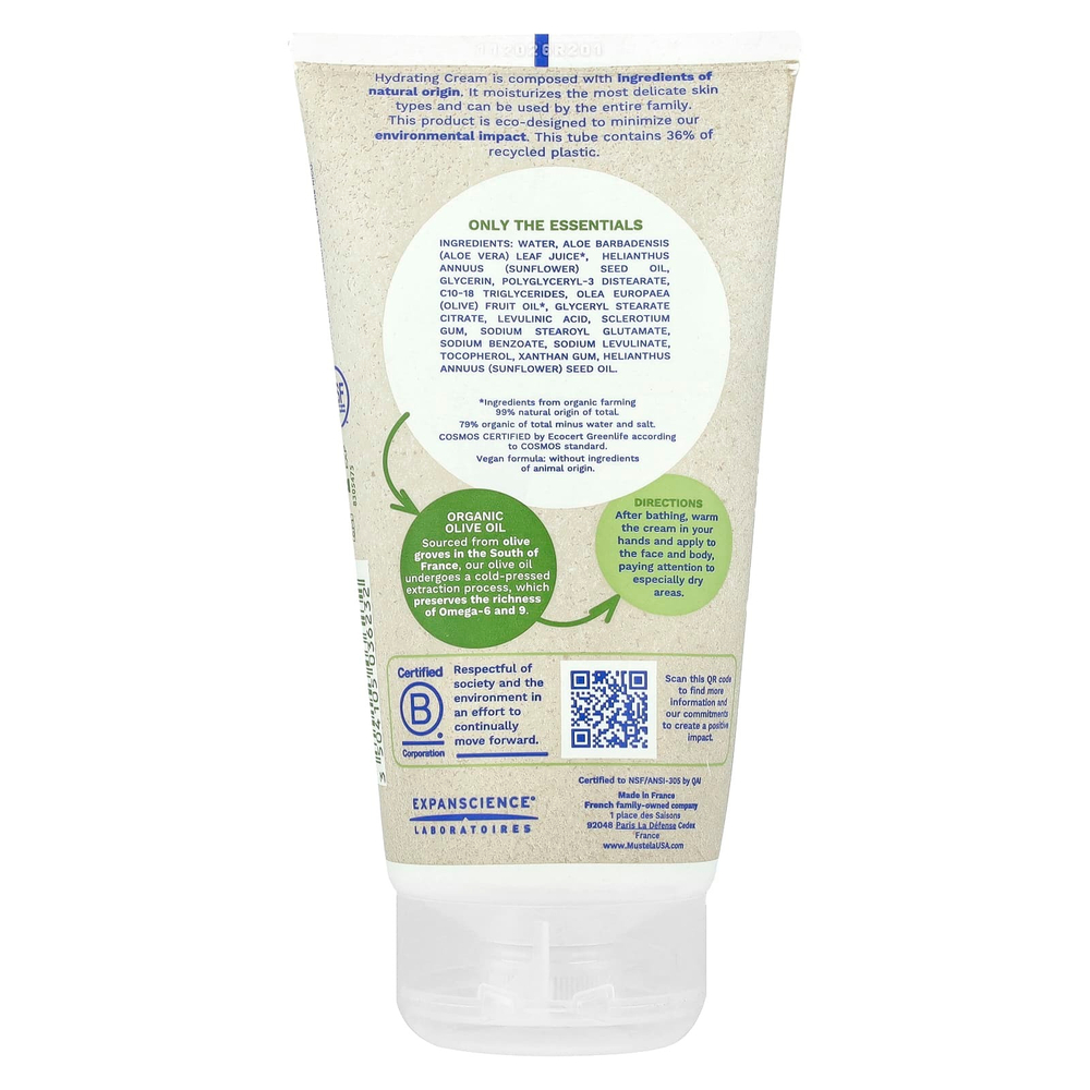 Mustela, Увлажняющий крем, для лица и тела, без отдушек, 150 мл (5,07 жидк. Унции)