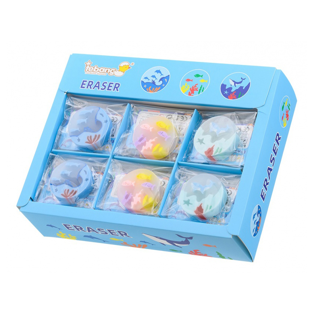 Ластик Basir, фигурный, серия "Подводный мир", цветной корпус, в пластиковой упаковке