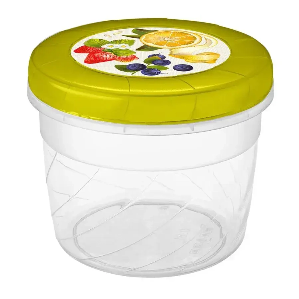 Банка с завинчивающейся крышкой с декором 0,8 л (Зеленый) (комплект 18 шт)