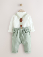 Рубашка и брюки в комплекте для мальчиков Next AR6-785, Белый, Зеленый