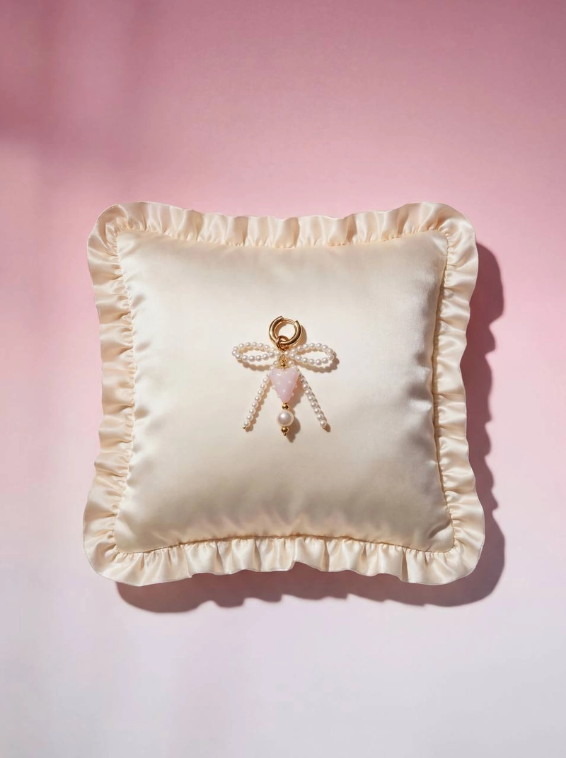 Серьга Нежное Сердце с Жемчугом