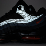 кроссовки Nike Air Max 95 Grey Black / Red Swoosh Winter