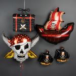 Шар (15"/38 см) Мини-фигура, Пиратский корабль, Черный