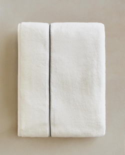 Zara Home - Банное полотенце с вышитым бордюром, серый, 50х90 см