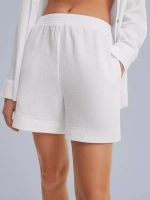 Костюм - пижама с шортами из муслина домашний оверсайз