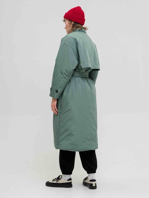 Плащ Утепленный FOS Женский Зеленый - фото 8