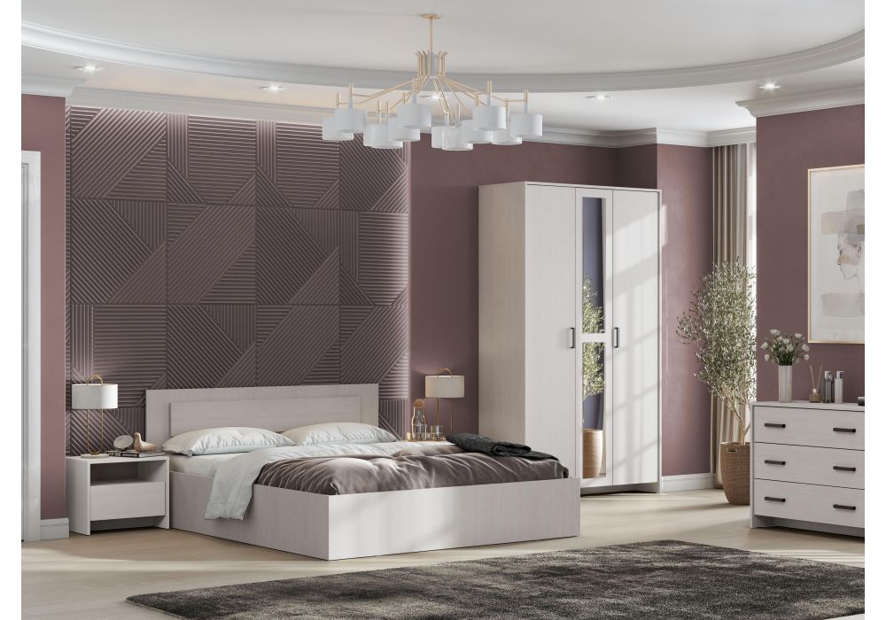 Двуспальная кровать Taika 160х200 ясень анкор светлый