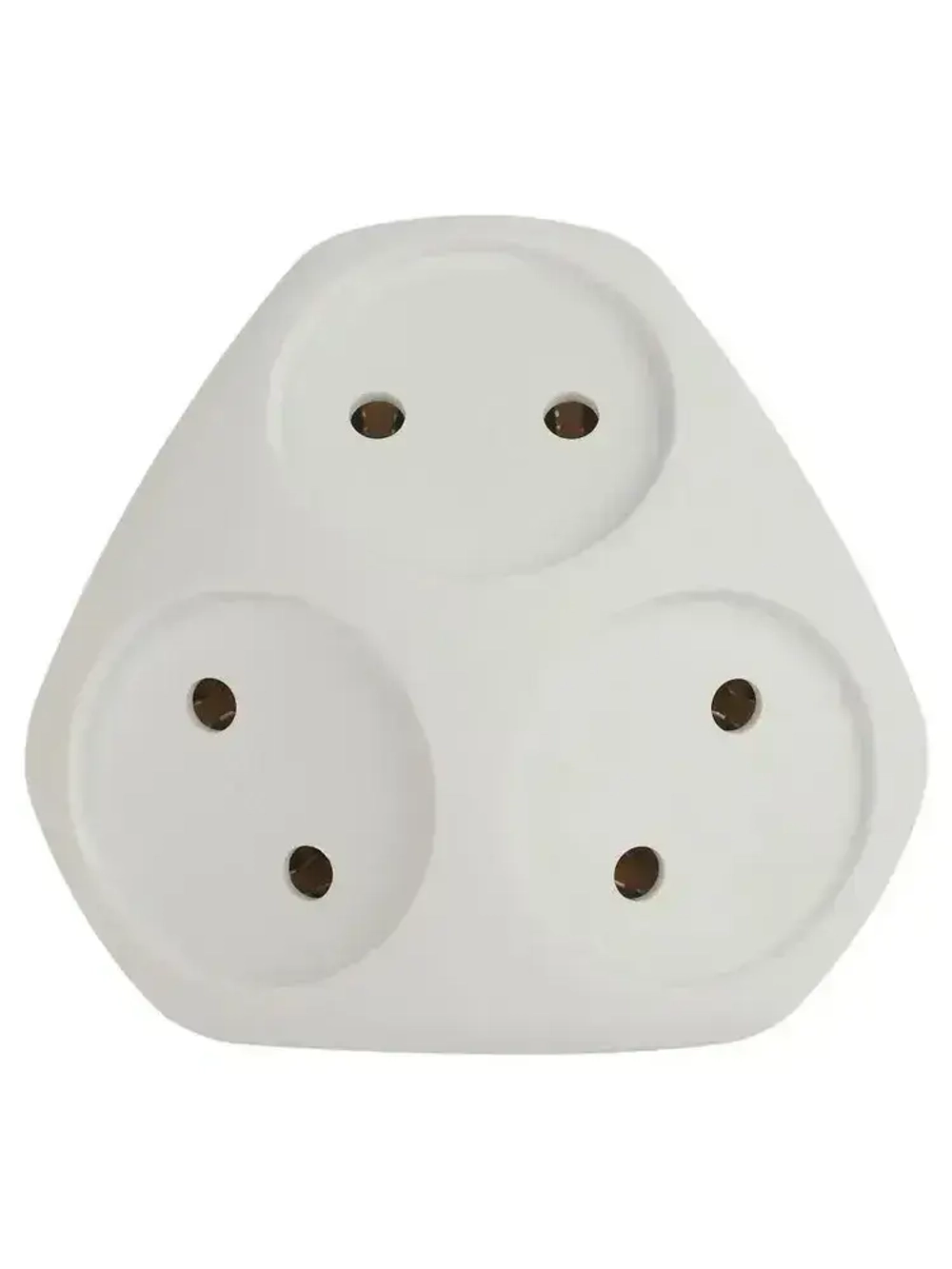 Тройник розетка электрический плоский SPx-3-W ЭРА / Разветвитель электрический без заземления, 3 розетки, 10А, белый