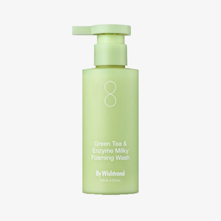 BY WISHTREND Очищающая энзимная пенка с зелёным чаем Green Tea & Enzyme Milky Foaming Wash (140 мл)