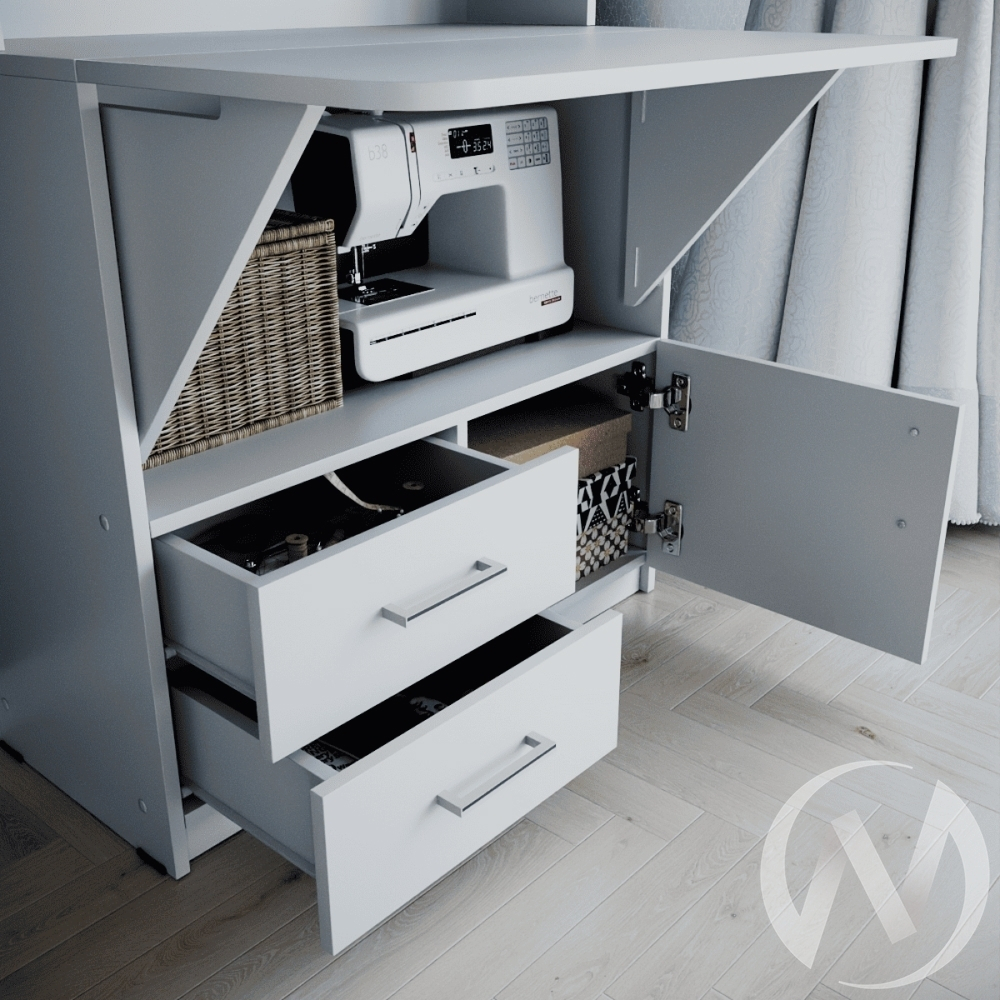 Стол компьютерный/Стол швейный СП-1 (белый поры дерева)