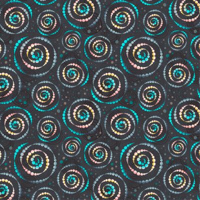 Спираль и горошек на тёмном. Spiral polka dots