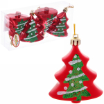 Ёлочные игрушки «Ёлочки Рождественские» 6см красный (набор 4шт)