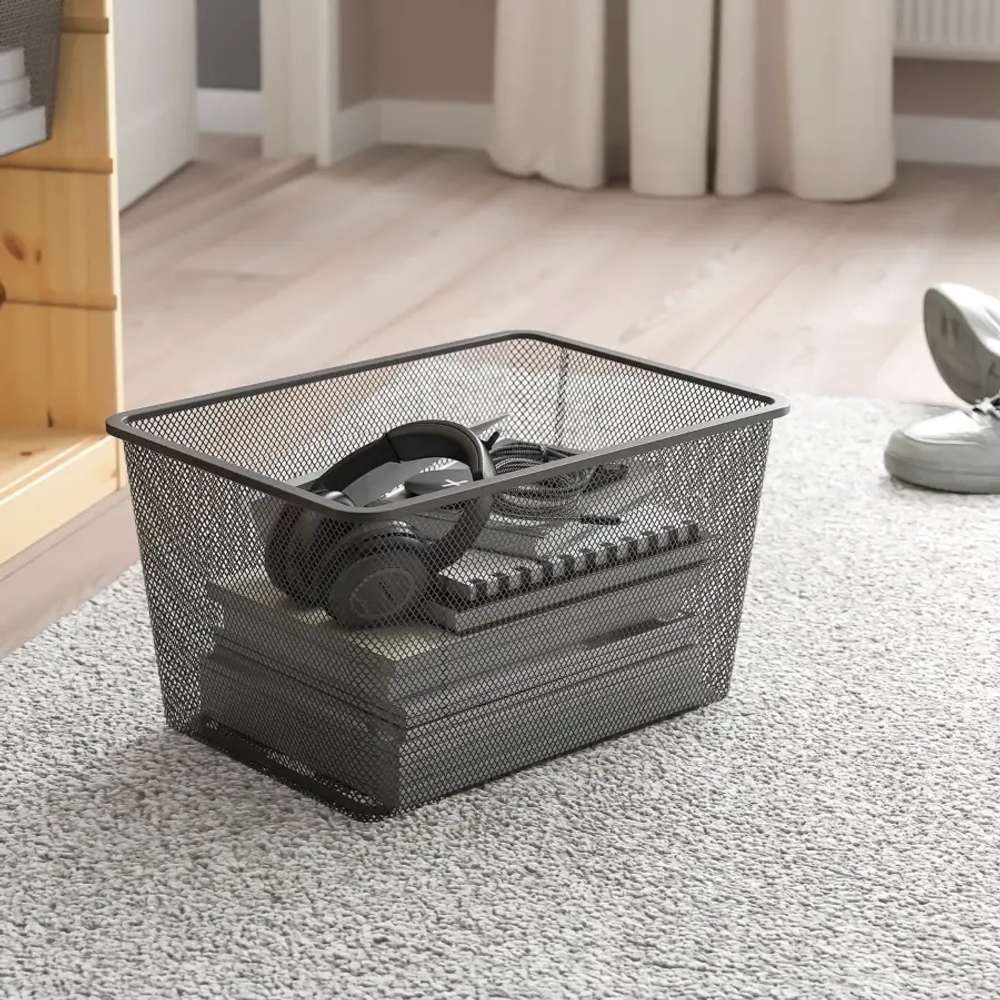 Стеллаж - IKEA TROFAST, 93х44х52 см, сосна/серо-голубой/темно-серый, ТРУФАСТ ИКЕА