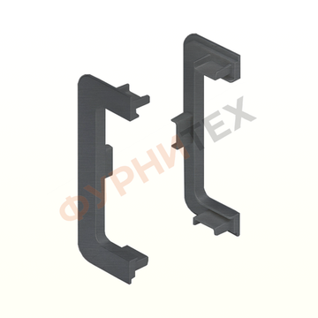 Заглушки внешние (открытые) к профилю C KB91 (лев/прав) Черный браш A25