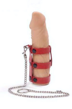 Поводок на пенис тройной XXX (красный) (Цвет: красный)