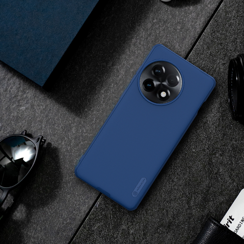 Усиленный чехол синего цвета от Nillkin для смартфона OnePlus Ace 2 Pro, серия Super Frosted Shield Pro