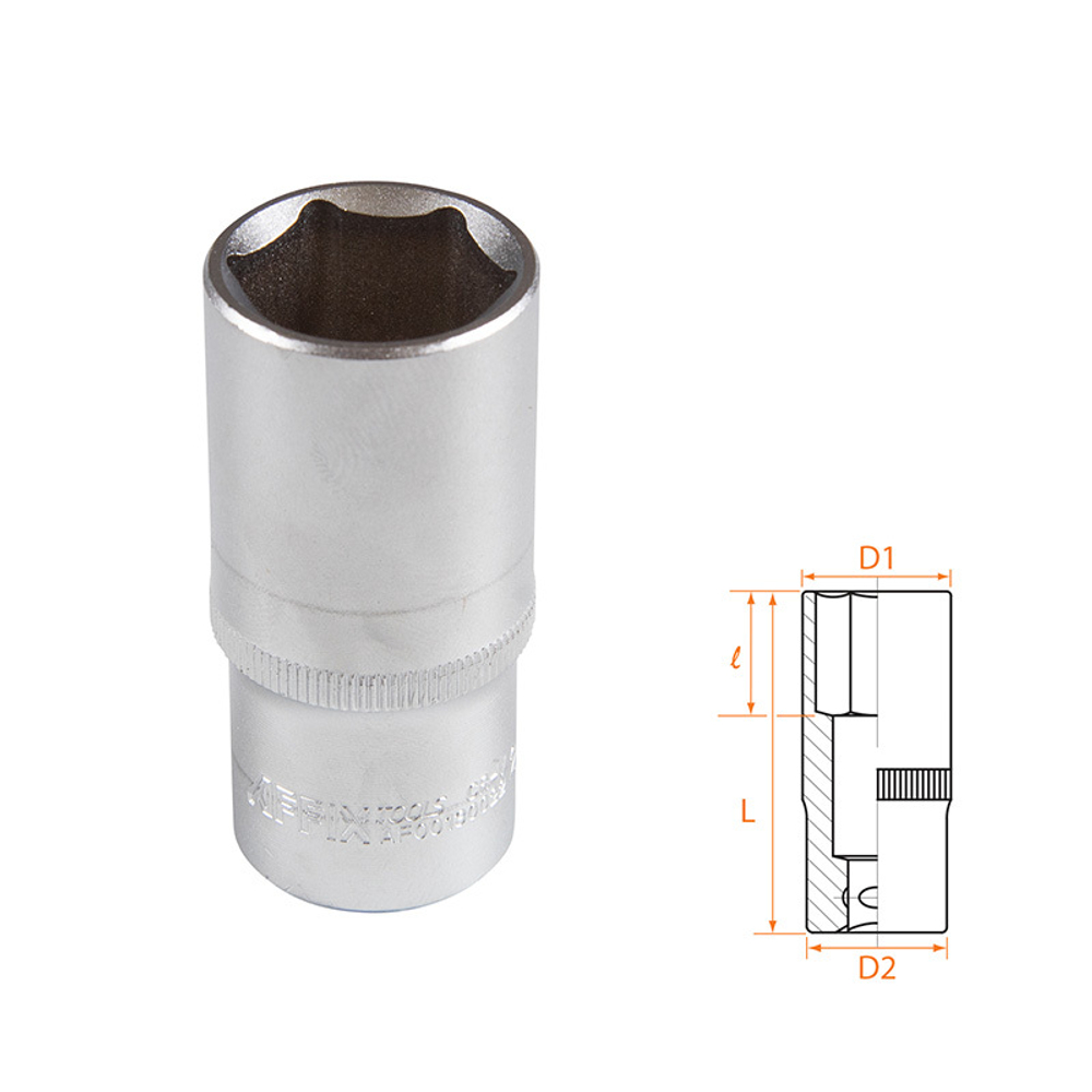 AFFIX (AF00130022) Головка торцевая глубокая шестигранная 3/8", 22 мм