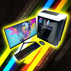 Игровой компьютер с монитором 24 дюйма, i7-10700, ОЗУ-32GB, AMD Radeon RX580 8GB, SSD 512GB, Windows 11