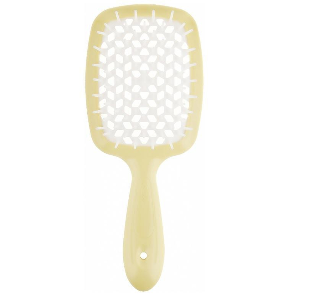 Janeke / Расчёска для волос / Желтая с белым / Superbrush