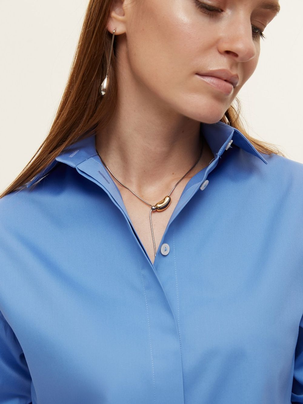 Рубашка Хельсинки васильковая хлопок