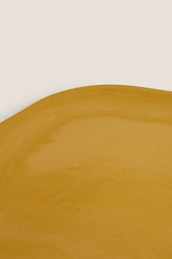 ZARA HOME АСИММЕТРИЧНАЯ КЕРАМИЧЕСКАЯ ПЛОСКАЯ ТАРЕЛКА, ОРАНЖЕВЫЙ