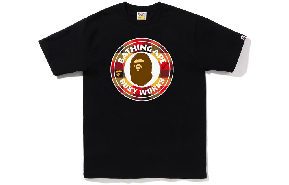 A Bathing Ape Block Check Busy Works Tee Fw22