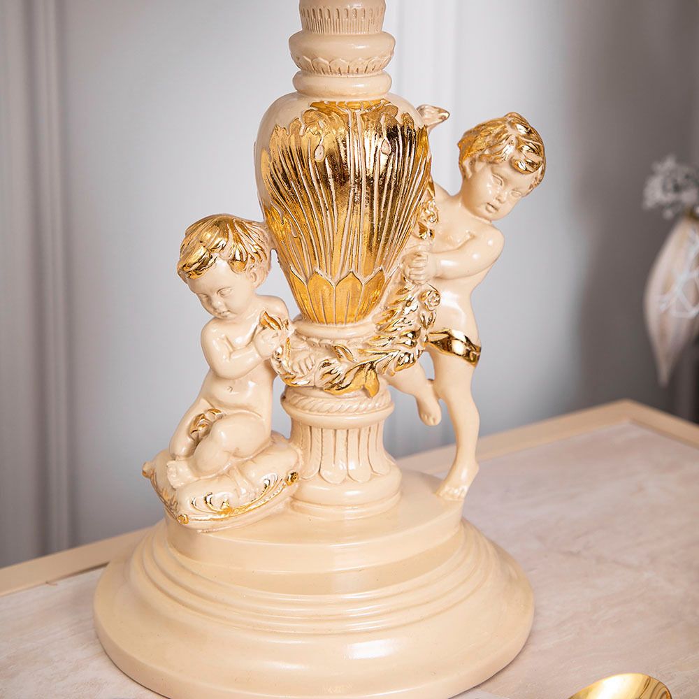 Фруктовница Путти Айвори со стеклянной чашей