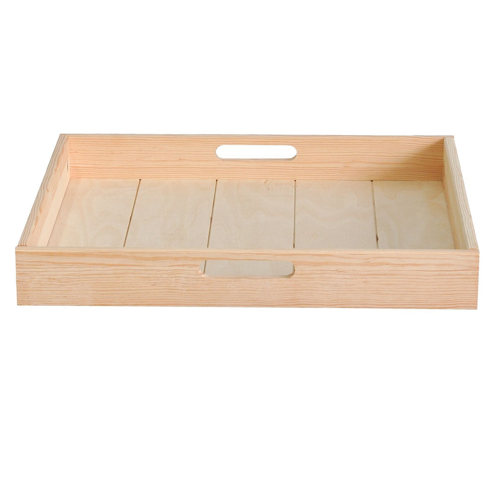 Столик-поднос деревянный 48х48 см Флоутард, декоративный поднос для кухни, столик для завтрака из массива сосны, разборный, в натуральной отделке