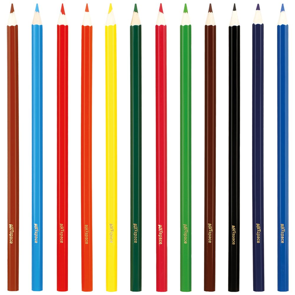 Карандаши цветные ArtSpace "Милые зверушки", 12цв., заточен., картон, европодвес