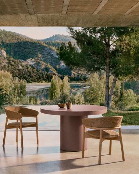 Стул Arinella из акации с натуральной отделкой и бежевой веревкой