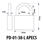 Апекс PD-01-32-L длин.дужка Замок навесной (72,6) (арт. 12764)