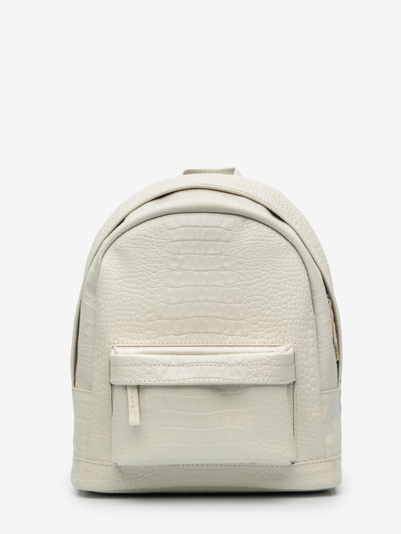 рюкзак закругленный бежевый рептилия M