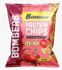 ЧИПСЫ BOMBBAR ПРОТЕИНОВЫЕ СО ВКУСОМ КРАБ 50ГР